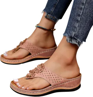 Walking Sandals Women, Women's T-Strap Sandals Vintage Boho Flat Sandals Dress Shoes Outdoor Beach Flip Flops