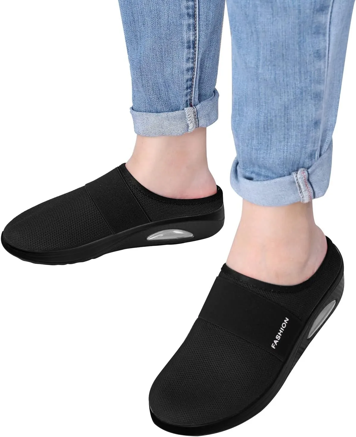 Women's Backless Slip on Mesh Sneakers Shoes Womens Running Shoes Comfortable Men Casual Dress Shoes Platform Sneakers Waterproof Tennis Shoe Cross Trainer Shoe