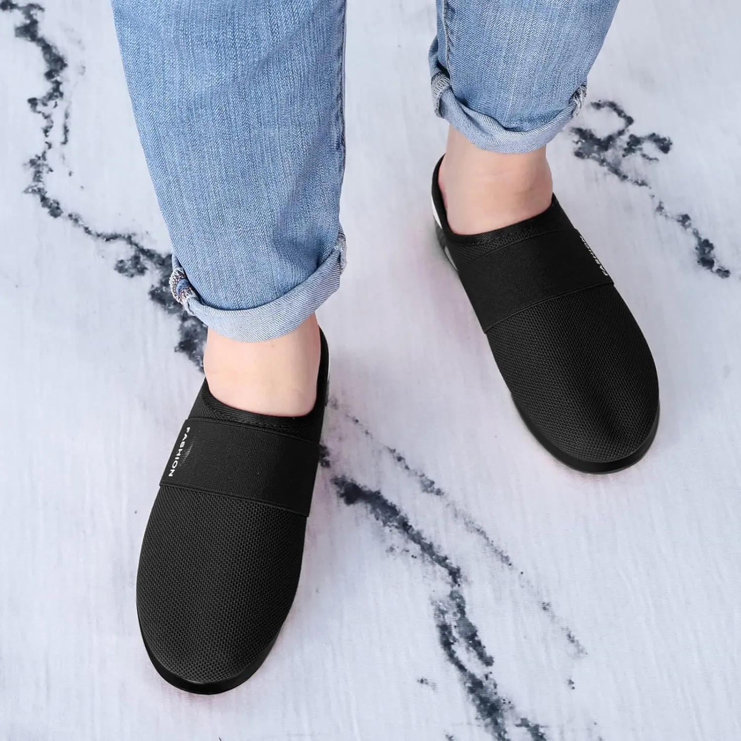 Women's Backless Slip on Mesh Sneakers Shoes Womens Running Shoes Comfortable Men Casual Dress Shoes Platform Sneakers Waterproof Tennis Shoe Cross Trainer Shoe
