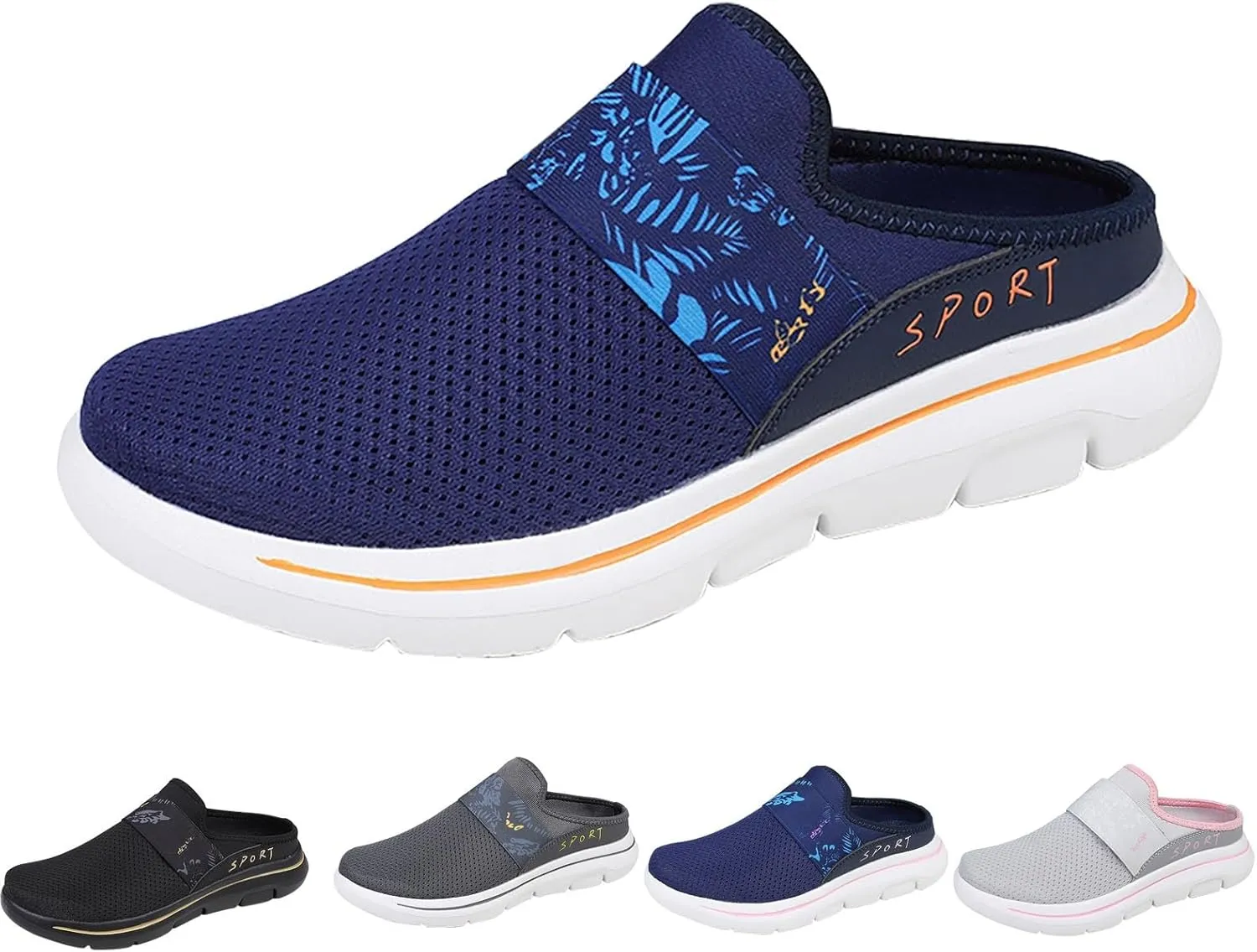 Womens Breathable Mesh Walking Mules Sneakers Mens Dress Shoes Arch Support Men Shoes Casual Dress Sneakers Slip On Tennis Shoe Loafers Casual Slip On