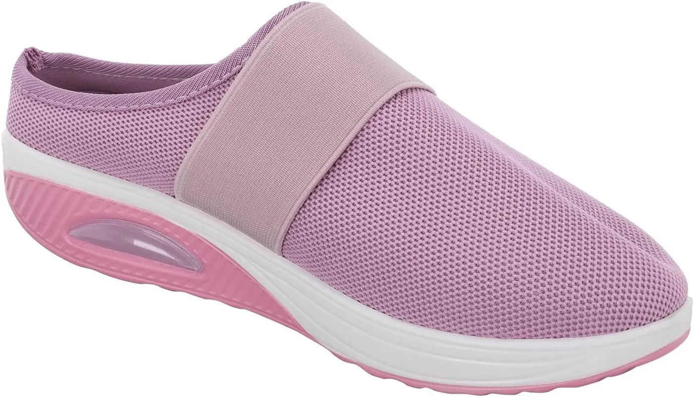 Women's Casual Slip on Half Shoes Breathable Tennis Shoes Womens Wide Width Women Casual Shoes Platform Sneakers Red Tennis Shoe Loafers Casual Slip On