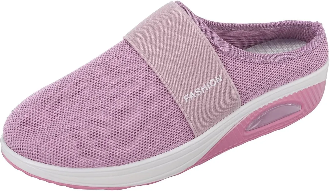 Women's Casual Slip on Half Shoes Breathable Tennis Shoes Womens Wide Width Women Casual Shoes Platform Sneakers Red Tennis Shoe Loafers Casual Slip On