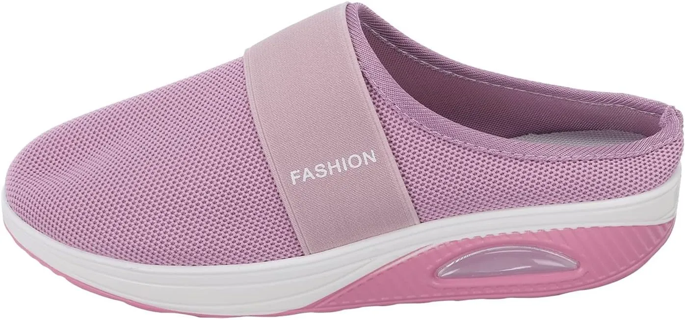 Women's Casual Slip on Half Shoes Breathable Tennis Shoes Womens Wide Width Women Casual Shoes Platform Sneakers Red Tennis Shoe Loafers Casual Slip On