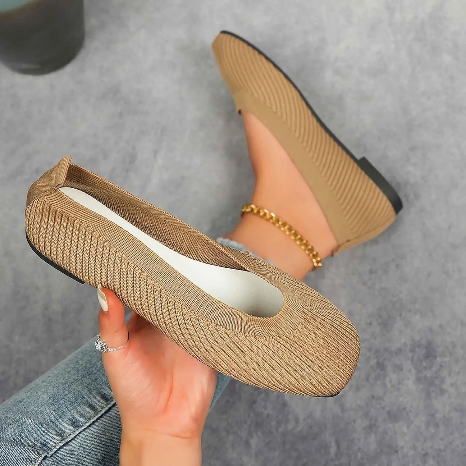 Women's Casual Slip On Loafers Breathable Comfortable Flat Shoes for Daily Wear with Jeans Shorts Pants Spring
