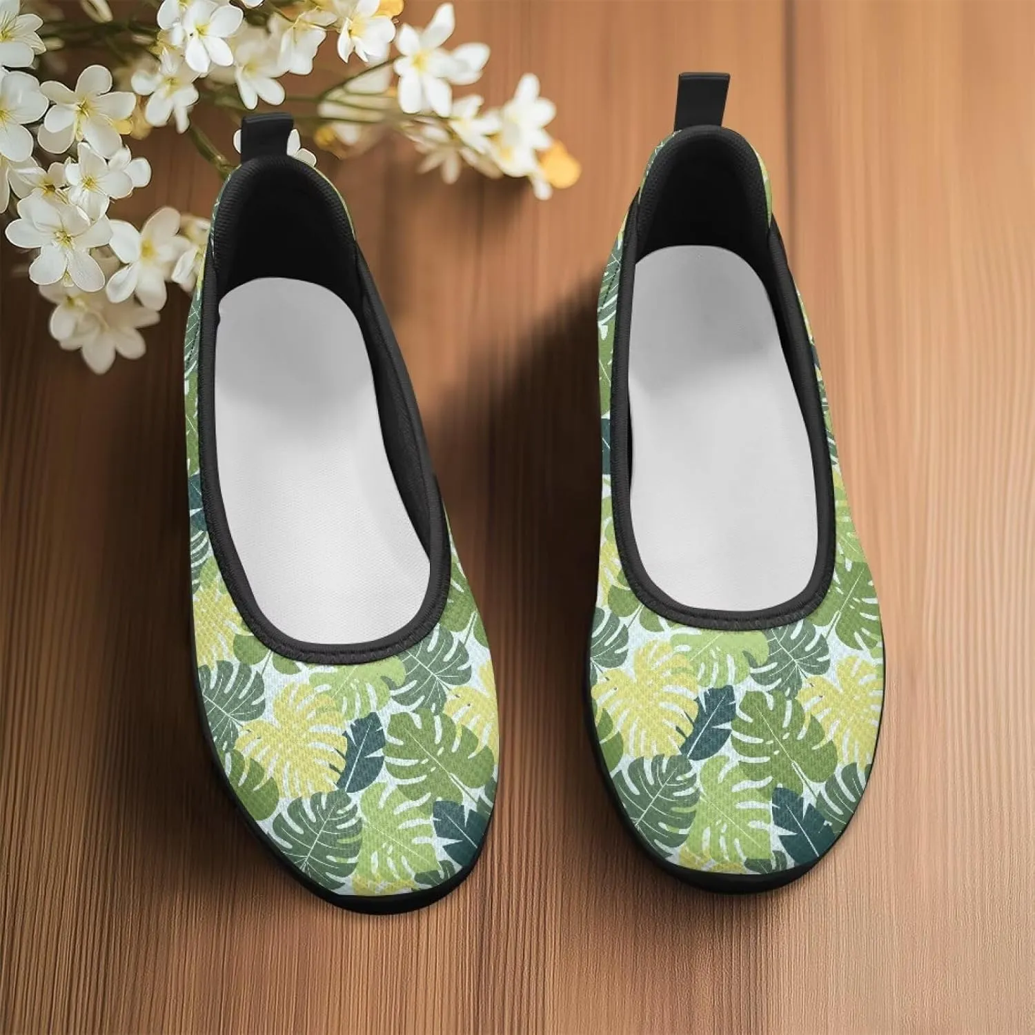 Women's Casual Slip-On Mesh Flat Lighweight Spring Work Shoes for Women with Anti-Slip Sole Size 6-10