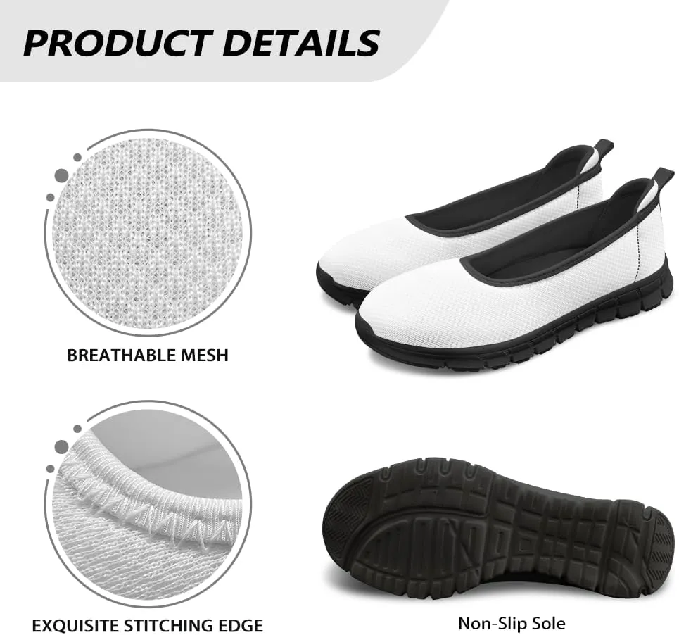 Women's Casual Slip-On Mesh Flat Lighweight Spring Work Shoes for Women with Anti-Slip Sole Size 6-10