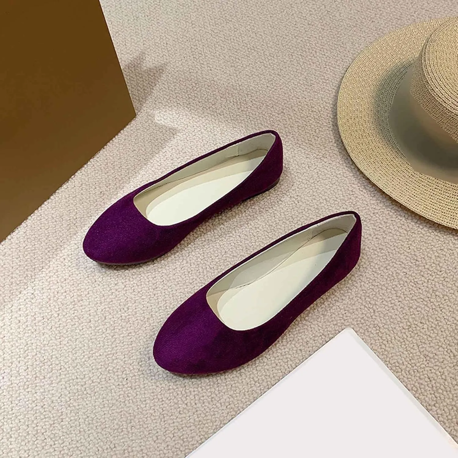 Women's Casual Slip On Shoes Comfortable Suede Footwear Versatile for Daily Wear Outfits and All Seasons Closed