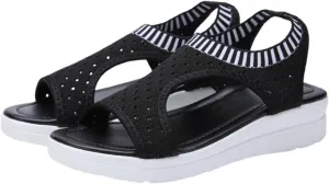 Women's Casual Toe Espadrilles Breathable Slip On Sandals Comfortable Walking Shoes for Summer Beach Vacation