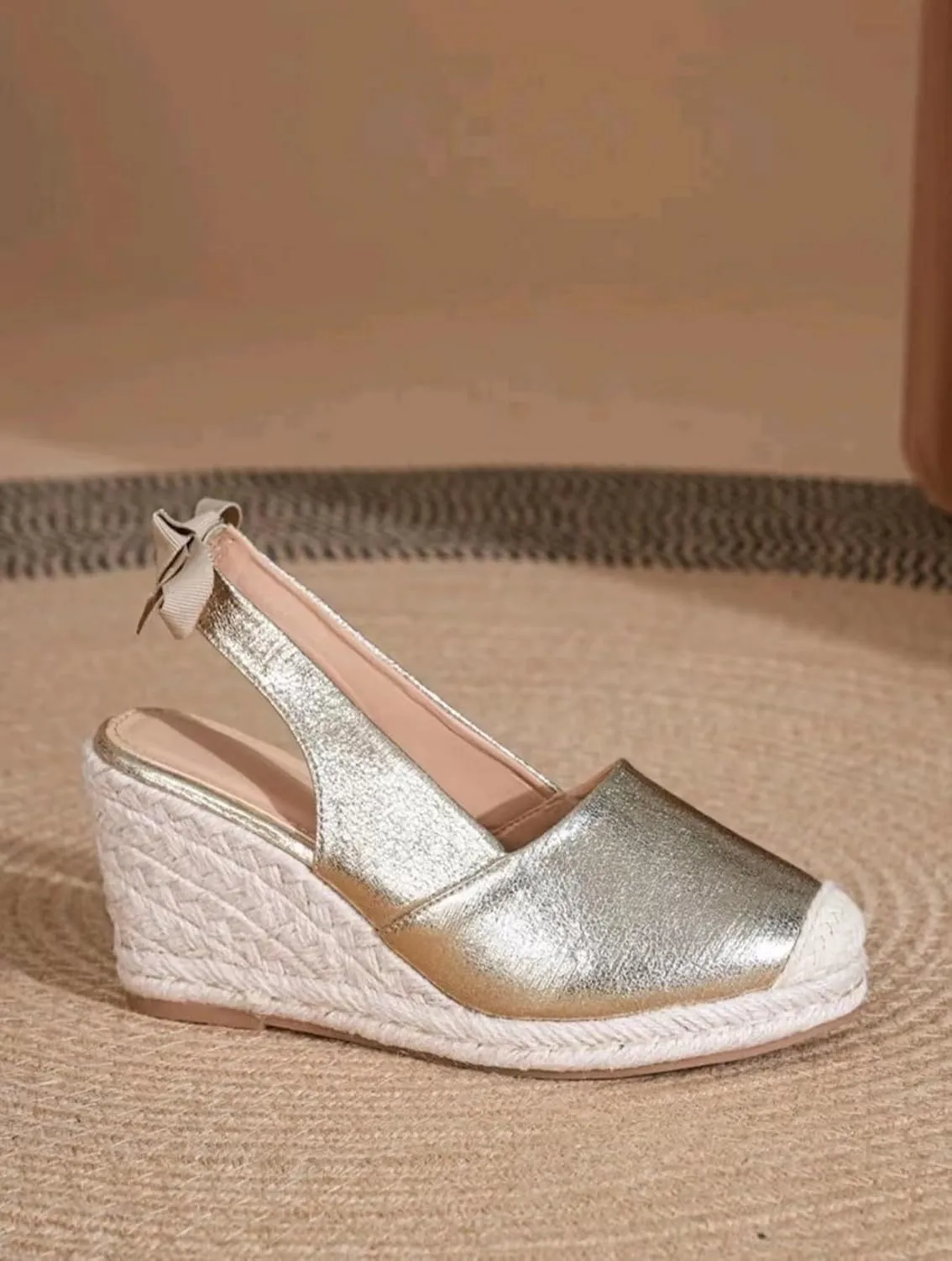 Womens Fashionable Espadrille Wedge Sandals - Closed Toe Bandage Design with Adjustable Slingback - Stylish Platform Summer Shoes TDLJ26
