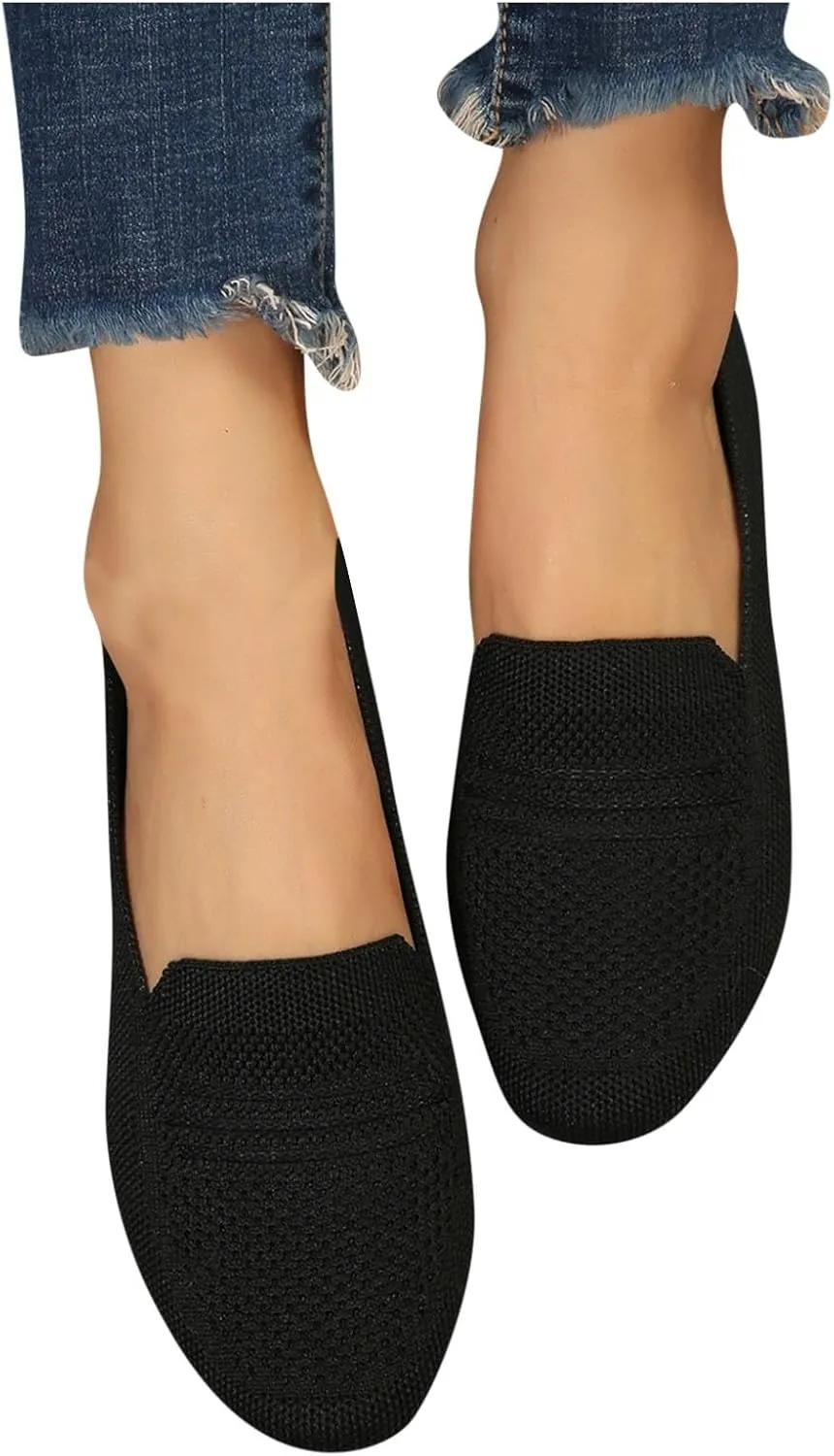 Womens Foldable Knit Penny Loafer Soft Flat Shoes Dressy Slip On Cute Driving Moccasins 2025 New Casual Work Office