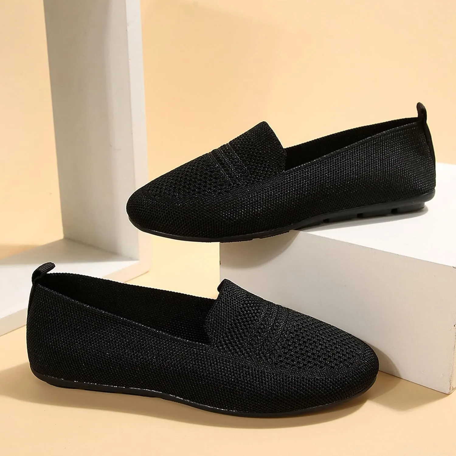 Womens Foldable Knit Penny Loafer Soft Flat Shoes Dressy Slip On Cute Driving Moccasins 2025 New Casual Work Office