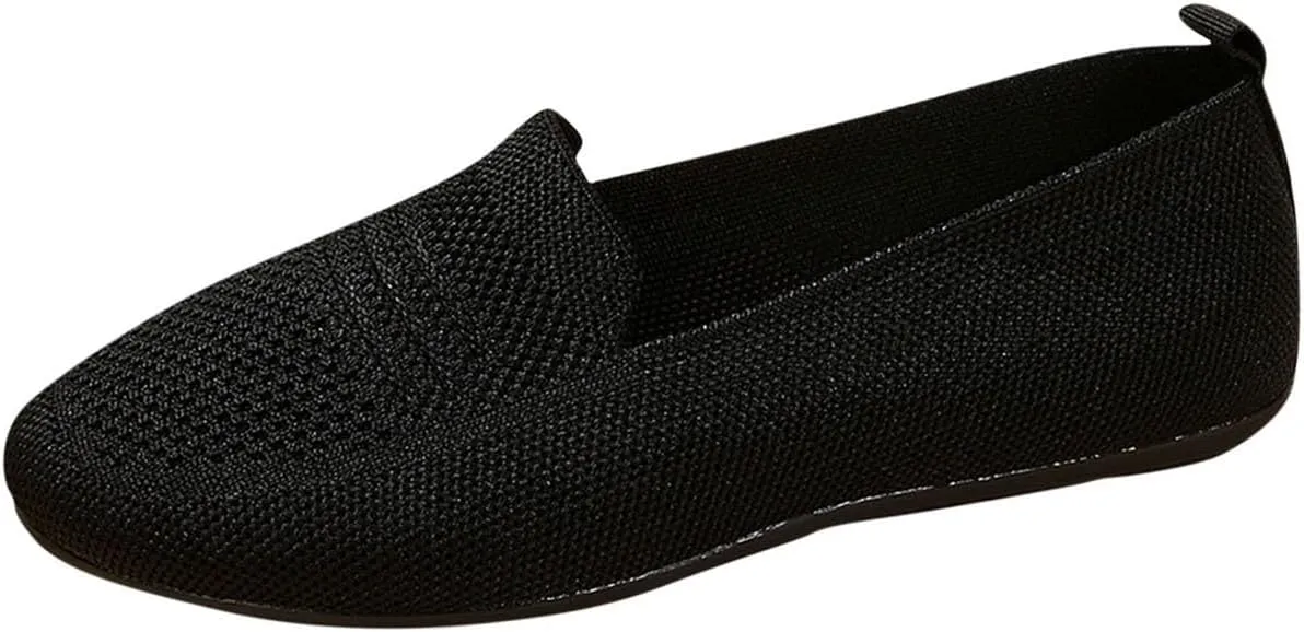 Womens Foldable Knit Penny Loafer Soft Flat Shoes Dressy Slip On Cute Driving Moccasins 2025 New Casual Work Office