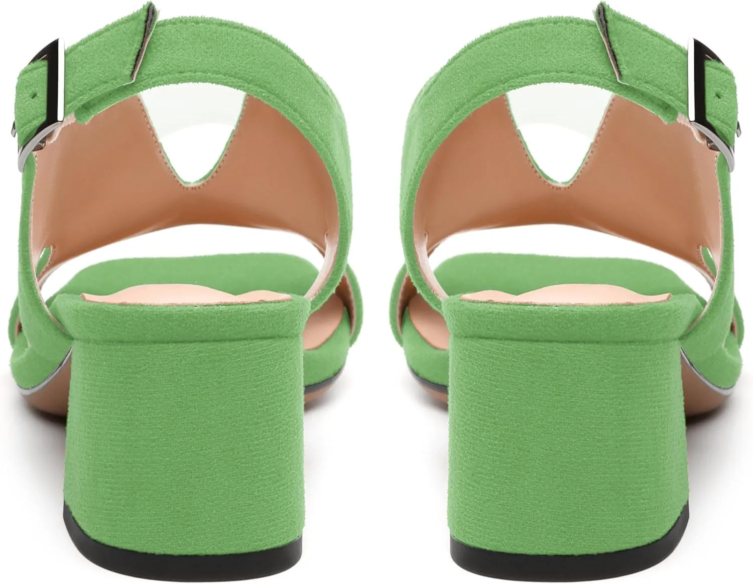 Womens Heeled Sandals, Peep Toe Mid Block Heel Slingback Sandals for Women, Leather Insole Chunky Heel Sandals 2"