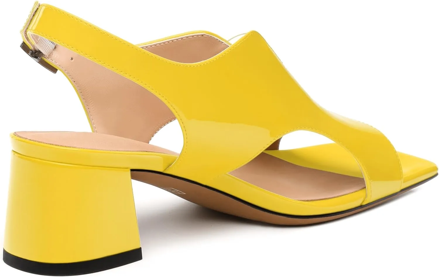 Womens Heeled Sandals, Square Peep Toe Mid Block Heel Slingback Sandals for Women, Leather Insole Chunky Heel Sandals with Buckle 2"