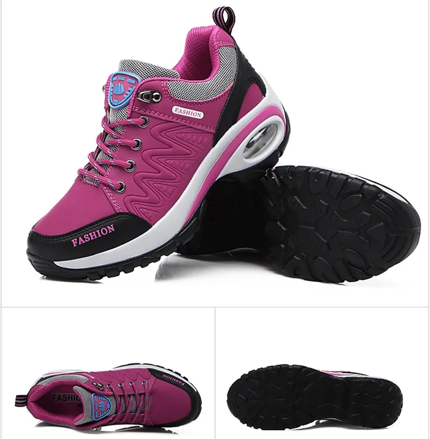 Womens Hiking Boots Orthopedic Wedge Arch Support Zipper Loafers Cloud Breathable Fahion Running Walking Causal Shoes