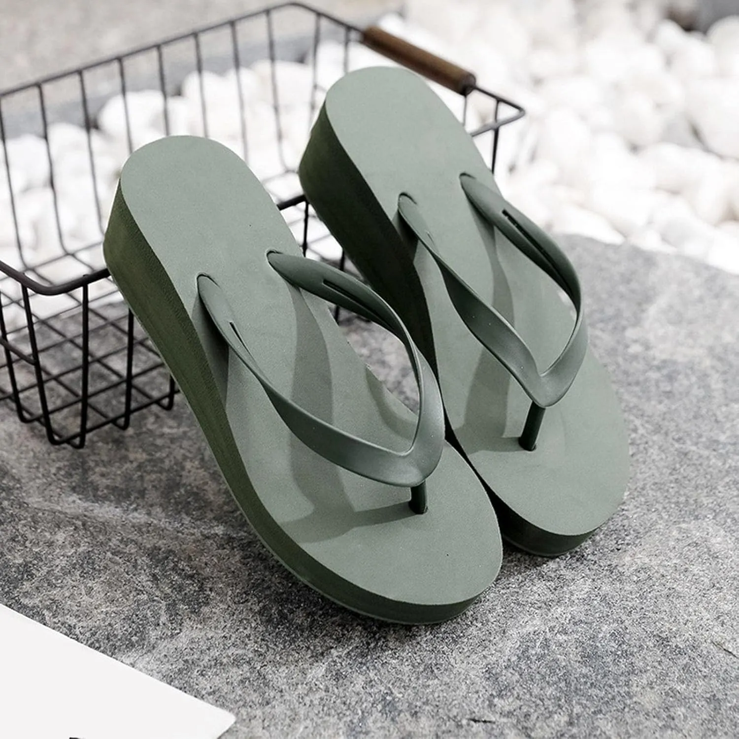 Women's Ladies Platform Wedges Bohemian Beach Shoes Slippers Sandals Summer Beach Flip Flops for Women