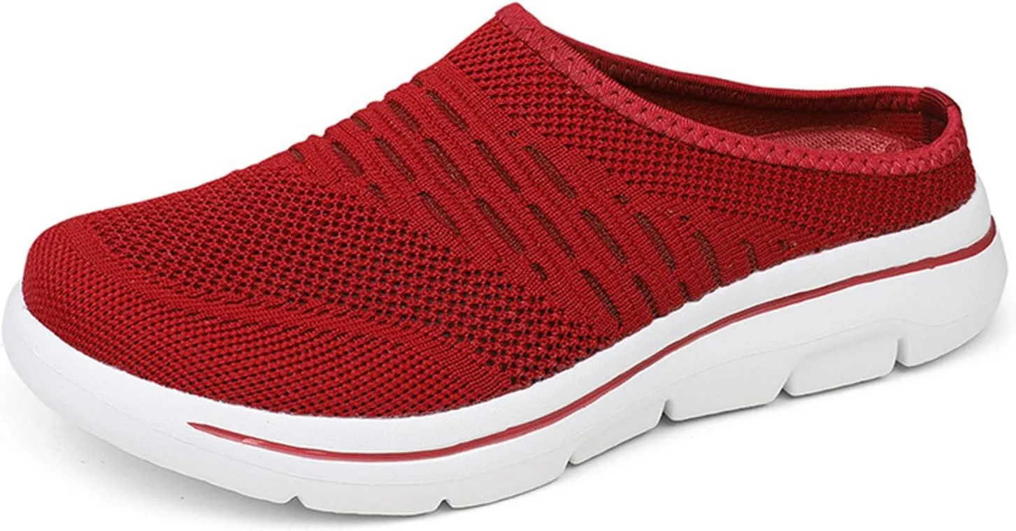 Women's Mesh Breathable Soft Sole Mules Sandals Casual Comfortable Outdoor Sports Wedge Shoes Arch Support Beach Sandals Closed Toe Slides Orthopedic Diabetic Shoes