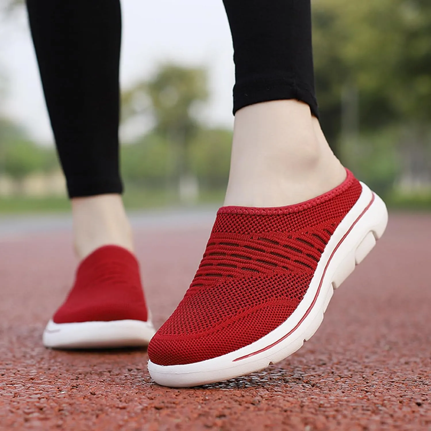 Women's Mesh Breathable Soft Sole Mules Sandals Casual Comfortable Outdoor Sports Wedge Shoes Arch Support Beach Sandals Closed Toe Slides Orthopedic Diabetic Shoes