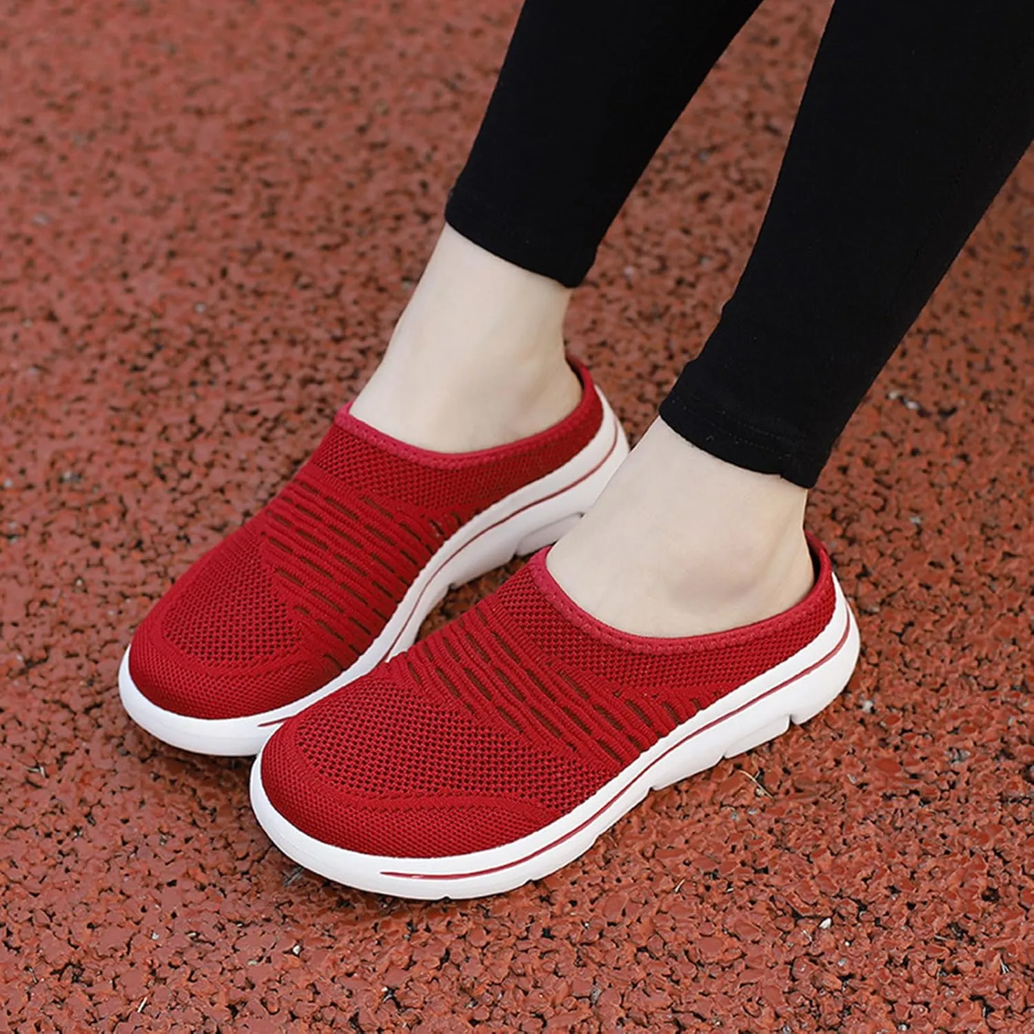 Women's Mesh Breathable Soft Sole Mules Sandals Casual Comfortable Outdoor Sports Wedge Shoes Arch Support Beach Sandals Closed Toe Slides Orthopedic Diabetic Shoes