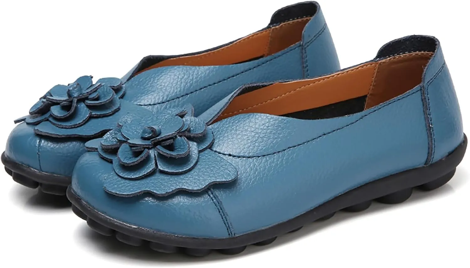 Womens Orthopedic Loafers Summer Comfortable Closed Toe Low Heel Flat Wide Width Flats Breathable Casual Outdoor Shoes Work Dressy Shoe Shopping Standing Shoes