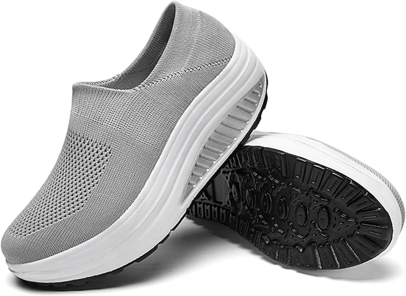 Women's Orthopedic Walking Shoes Air-Cushion Sneakers for Women 2025 Casual Mesh Summer Slip-On Breathable Shoe Closed Toe Solid Color Sneaker with Arch-Support