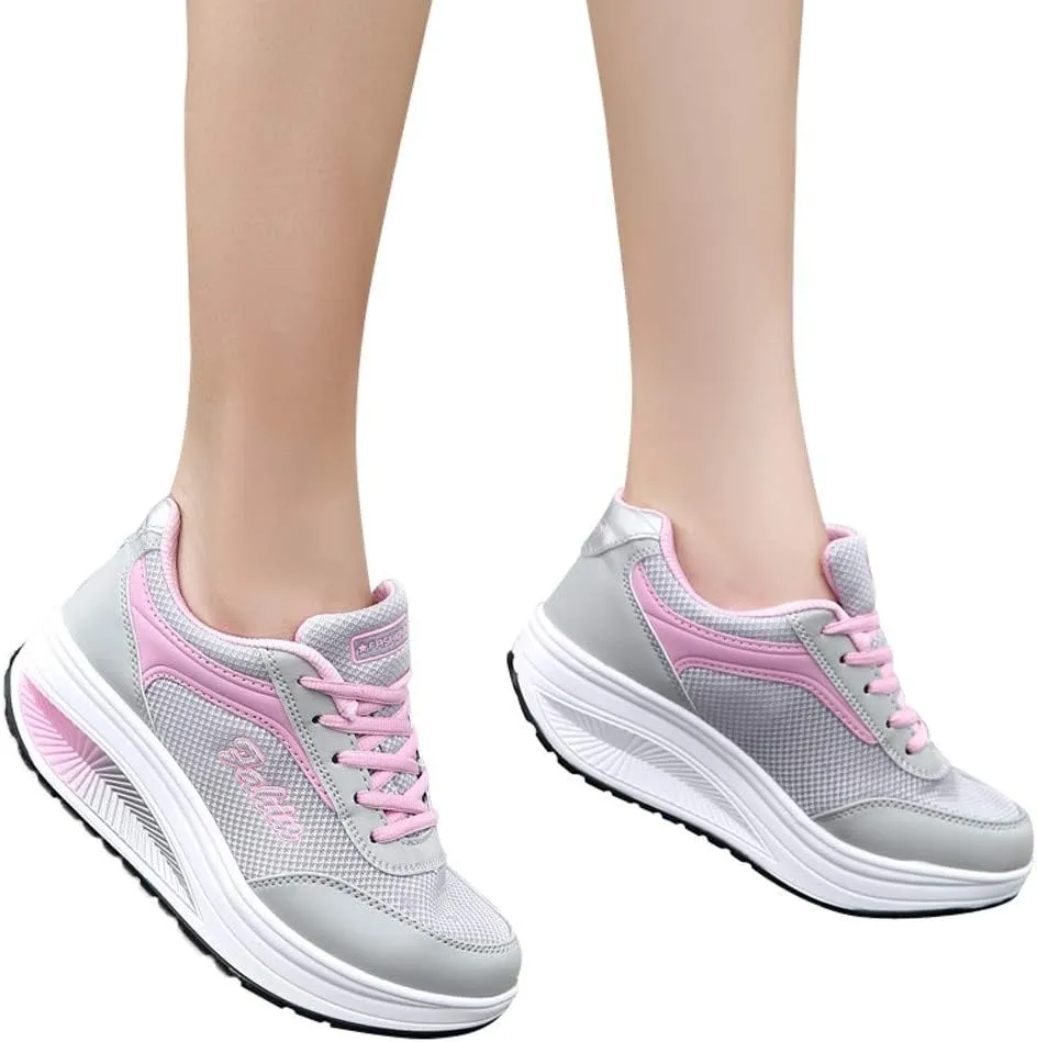 Women's Orthopedic Walking Shoes Sneakers for Ladies 2025 Casual Mesh Summer Air-Cushion Breathable Shoe Closed Toe Lace up Platform Casual Shoe