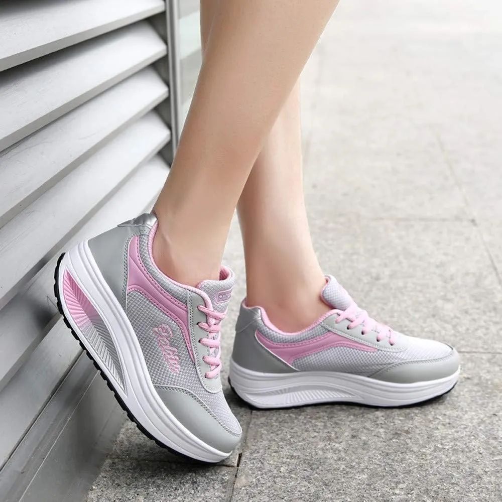 Women's Orthopedic Walking Shoes Sneakers for Ladies 2025 Casual Mesh Summer Air-Cushion Breathable Shoe Closed Toe Lace up Platform Casual Shoe