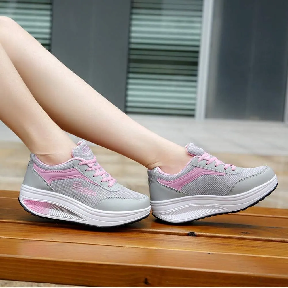Women's Orthopedic Walking Shoes Sneakers for Ladies 2025 Casual Mesh Summer Air-Cushion Breathable Shoe Closed Toe Lace up Platform Casual Shoe