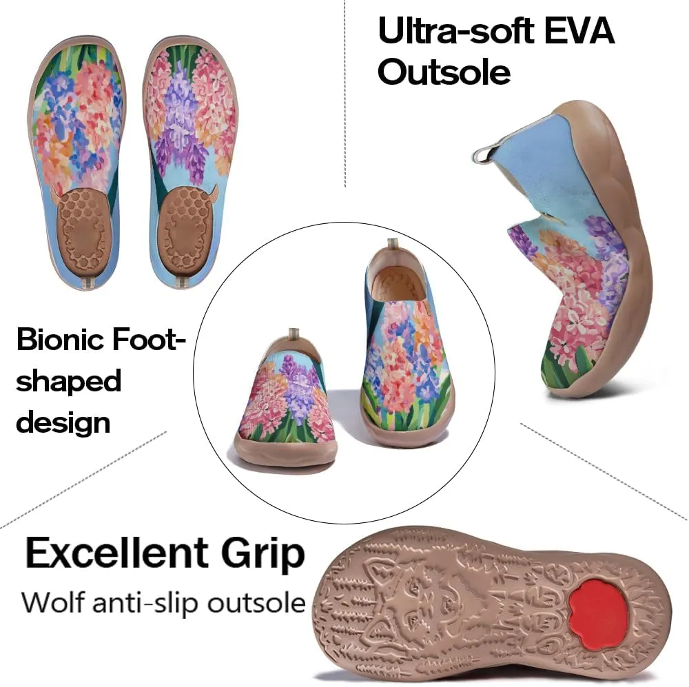 Women's Painting Slip On Travel Shoes Colorful Comfortable Lightweight Loafers Knitted Breathable Casual Walking Footwear