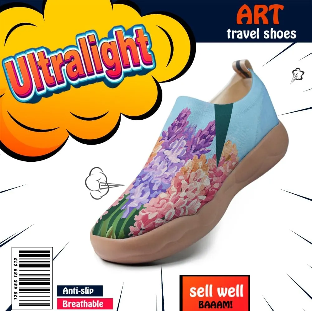 Women's Painting Slip On Travel Shoes Colorful Comfortable Lightweight Loafers Knitted Breathable Casual Walking Footwear