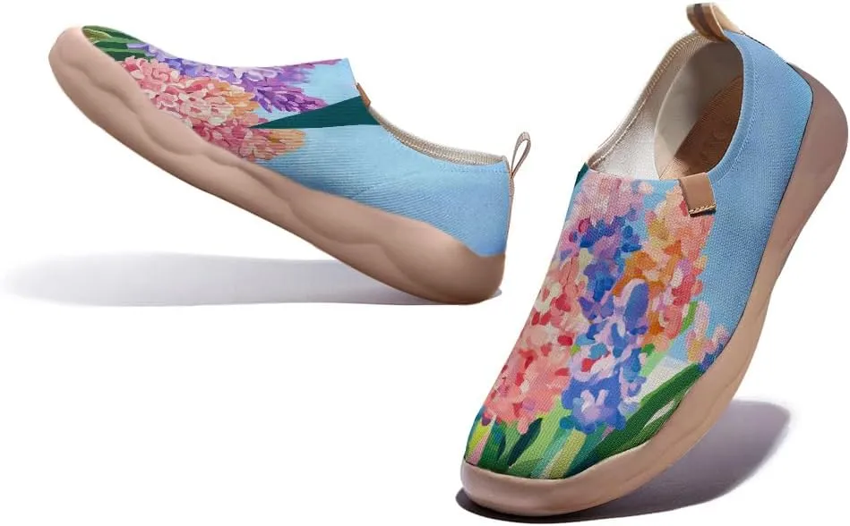Women's Painting Slip On Travel Shoes Colorful Comfortable Lightweight Loafers Knitted Breathable Casual Walking Footwear