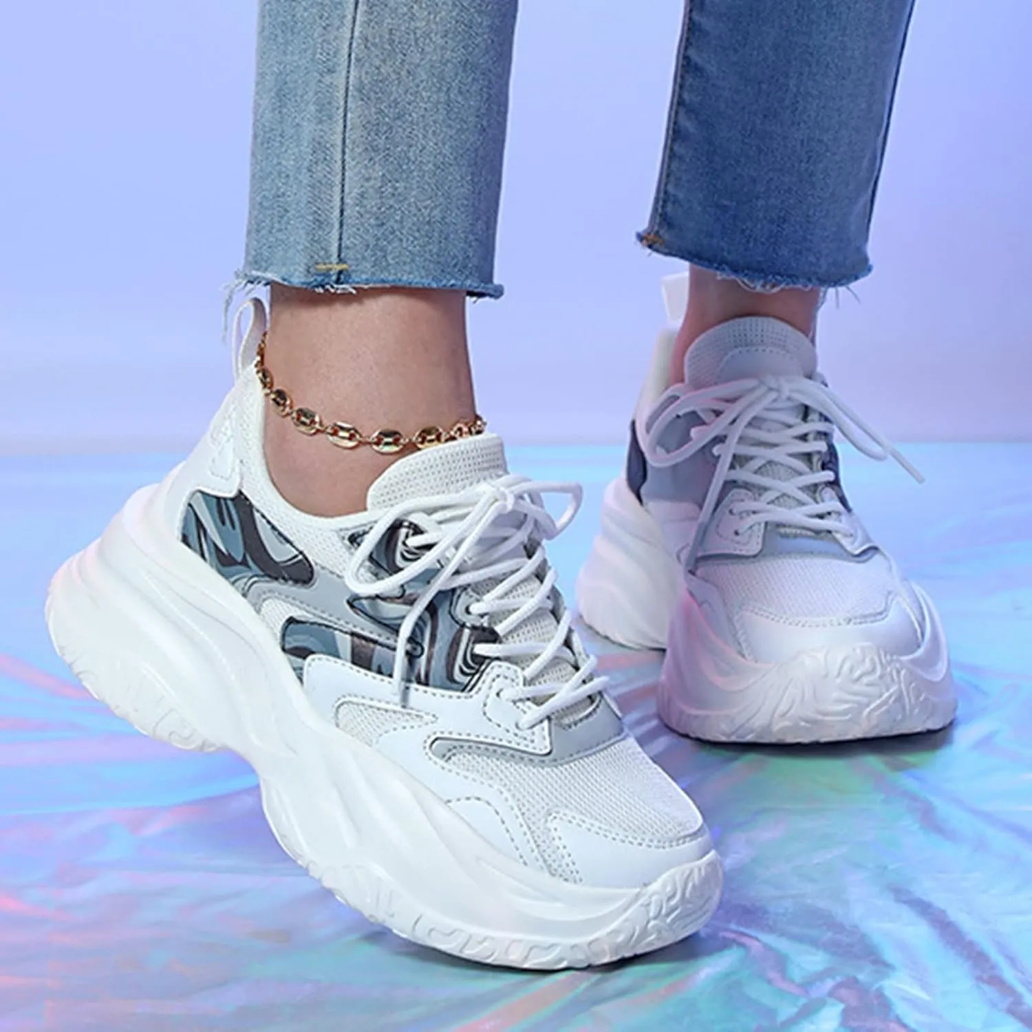 Womens Running Shoes Zapatos para Mujeres Womens Size 8.5 Wide Sneakers Slip Ons Casual Sneakers for Women Outdoor Trainers Tenis para Caminar De Mujer Con Plataforma Comodos