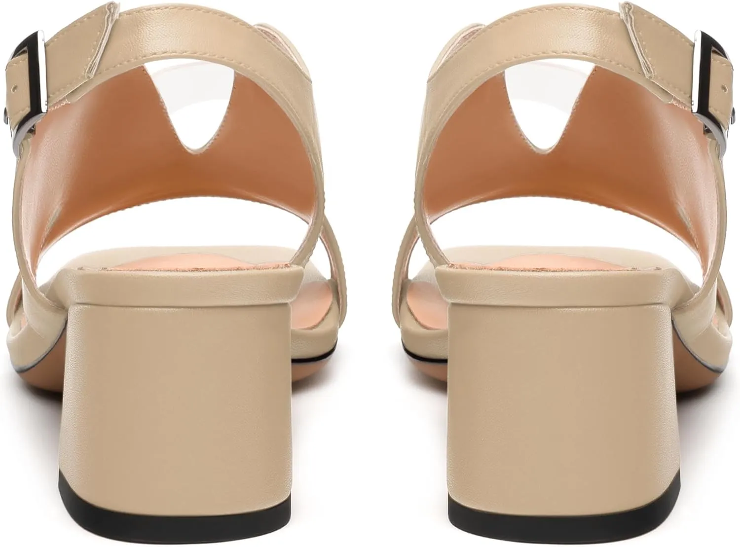 Womens Slingback Sandals, Peep Toe Mid Block heel Sandals for Women, Leather Insole Comfort Sandals 2"