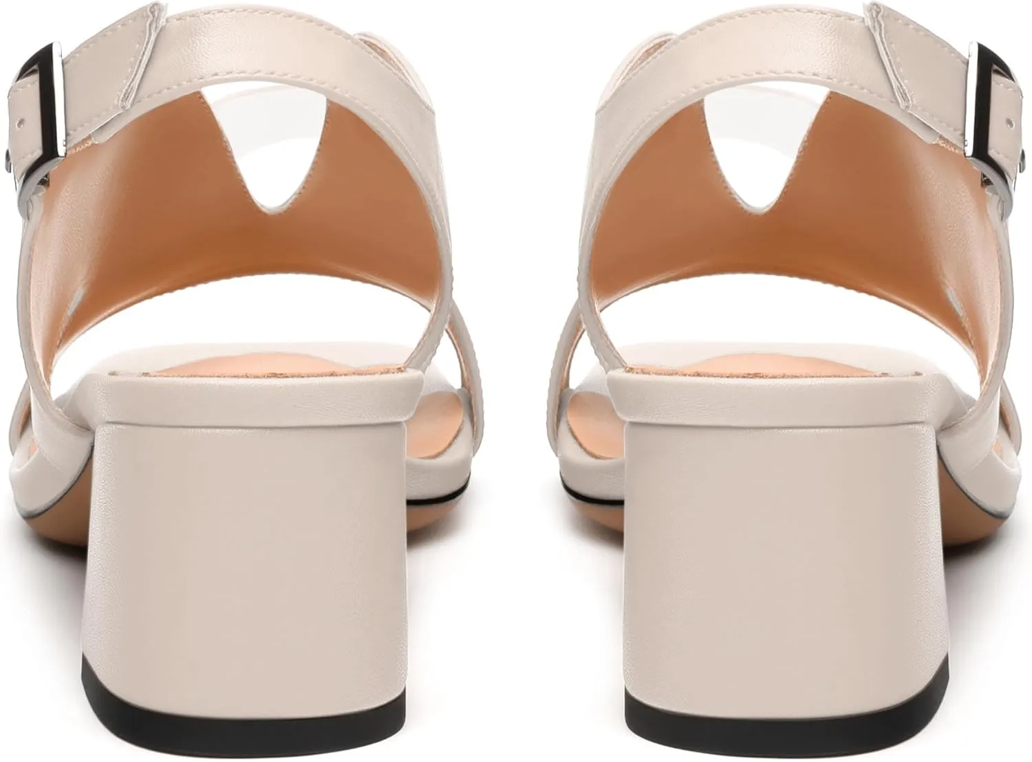 Womens Slingback Sandals, Peep Toe Mid Block heel Sandals for Women, Leather Insole Comfort Sandals 2"