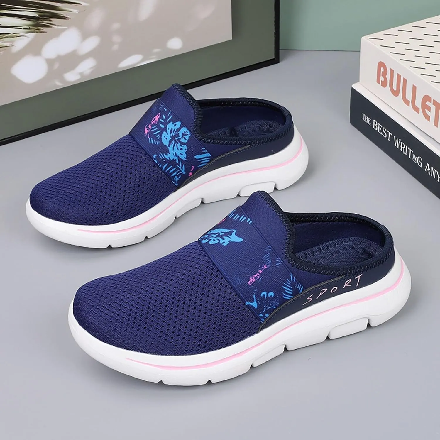 Women's Slip-on Mule Sneakers Lightweight Mens Tennis Shoes Loafers Casual Dress Shoes Black Platform Sneaker Brown Tennis Shoe Loafers Casual Slip On