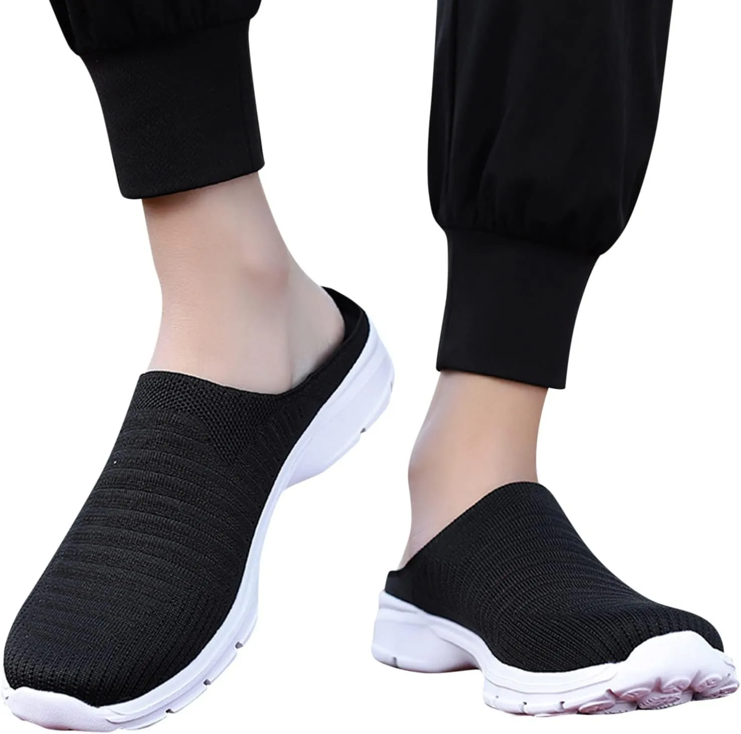 Women's Slip-on Mule Sneakers Lightweight Tennis Shoes Womens Food Service Ladies Casual Shoes Fashion Sneakers White Tennis Shoe Trainers Shoe