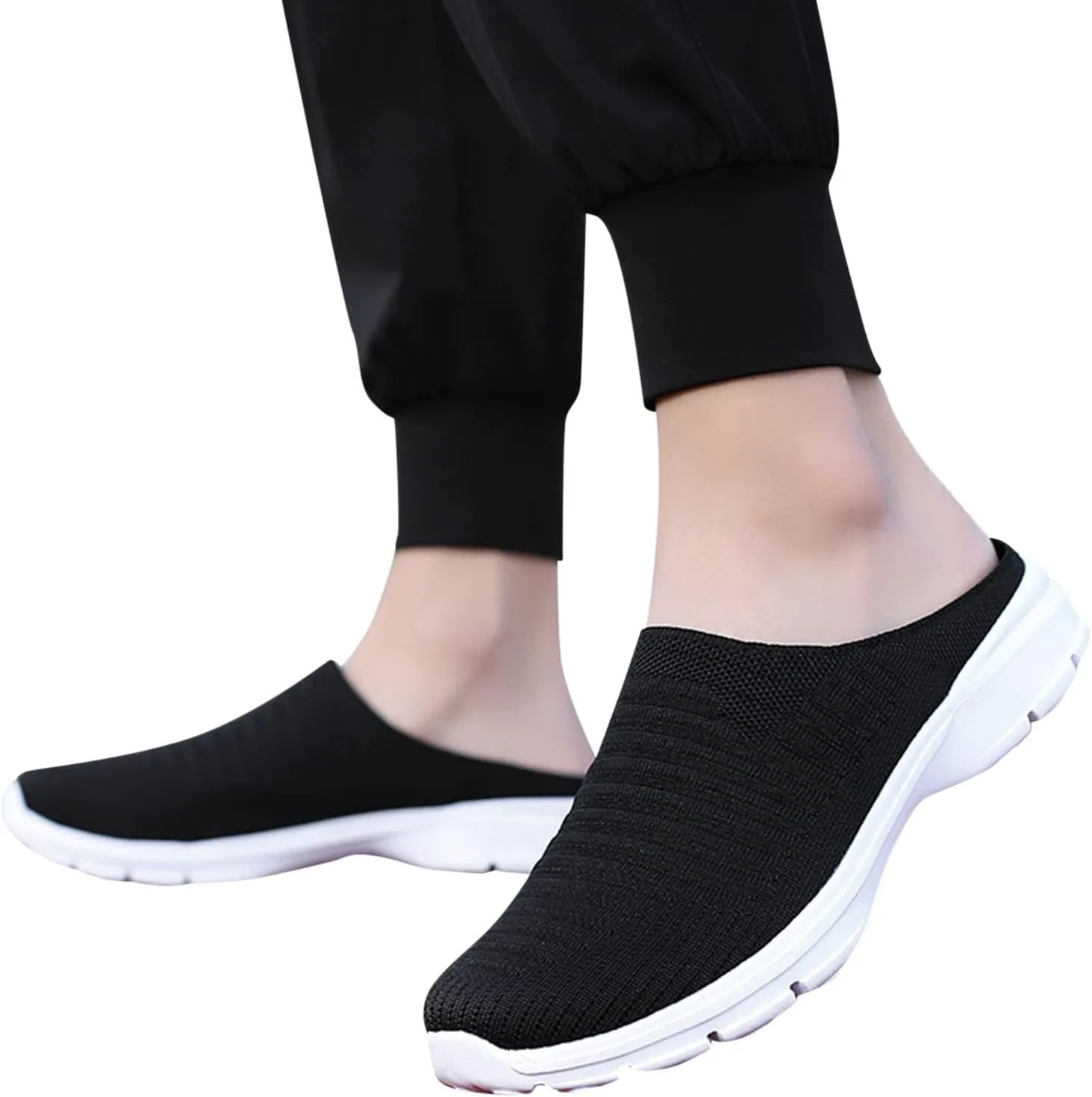 Women's Slip-on Mule Sneakers Lightweight Tennis Shoes Womens Food Service Ladies Casual Shoes Fashion Sneakers White Tennis Shoe Trainers Shoe