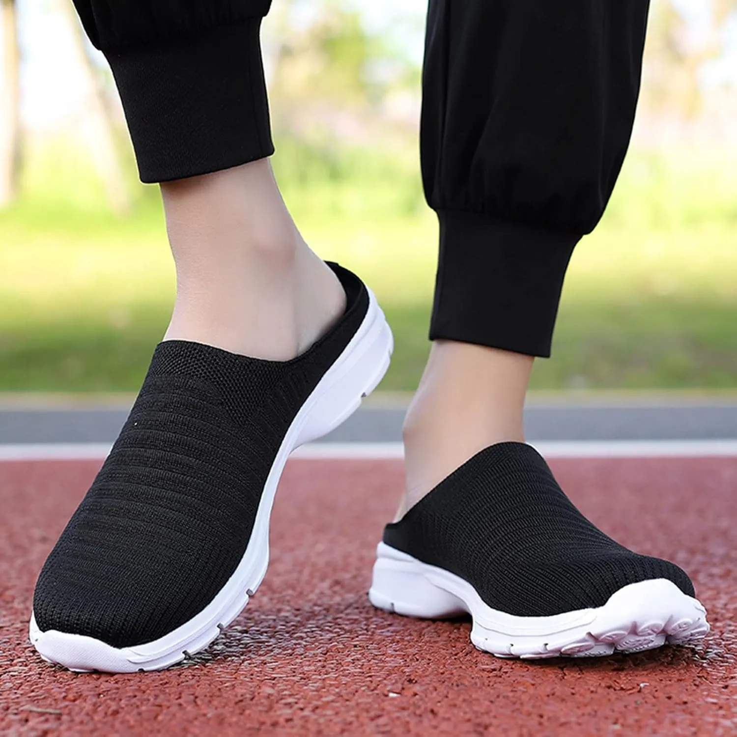 Women's Slip-on Mule Sneakers Lightweight Tennis Shoes Womens Food Service Ladies Casual Shoes Fashion Sneakers White Tennis Shoe Trainers Shoe