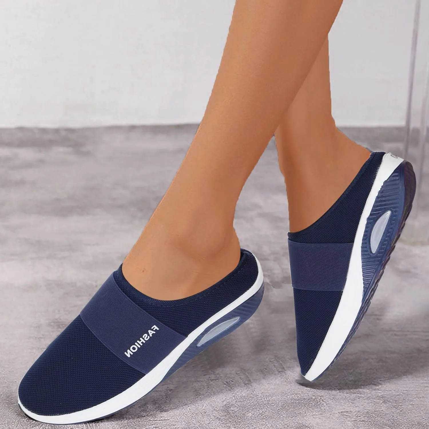Women's Slip-On Orthopedic Arch Support Backless Mens Tennis Shoes Mesh Breathable Men Casual Shoes Black Platform Sneaker Red Tennis Shoe Casual Loafers