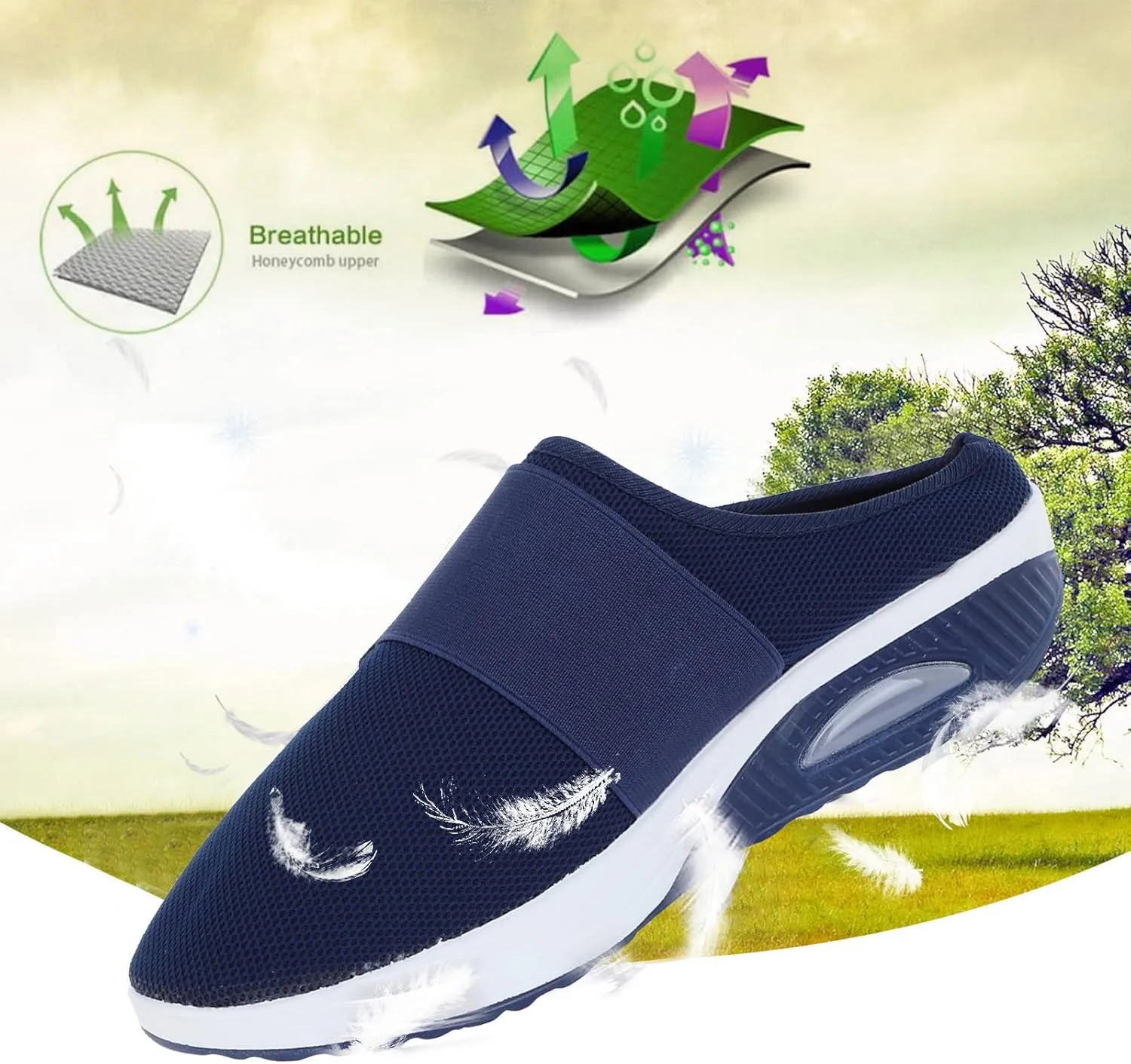 Women's Slip-On Orthopedic Arch Support Backless Mens Tennis Shoes Mesh Breathable Men Casual Shoes Black Platform Sneaker Red Tennis Shoe Casual Loafers