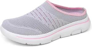 Womens Sneakers Mesh Slip-on Mule Shoes Non-Slip Breathable Beach Shoes Clogs Casual Closed Toe Slippers Travel Vacation Summer Shoe