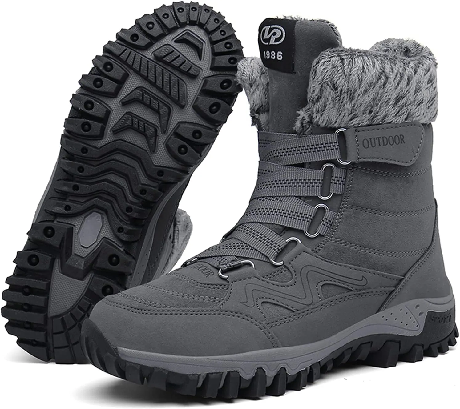 Women?s Snow Boots Plus Fleece Warm Non-Slip Waterproof Outdoor Winter Ski Insulated High-Top Hiking Boots