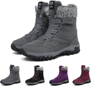 Women?s Snow Boots Plus Fleece Warm Non-Slip Waterproof Outdoor Winter Ski Insulated High-Top Hiking Boots