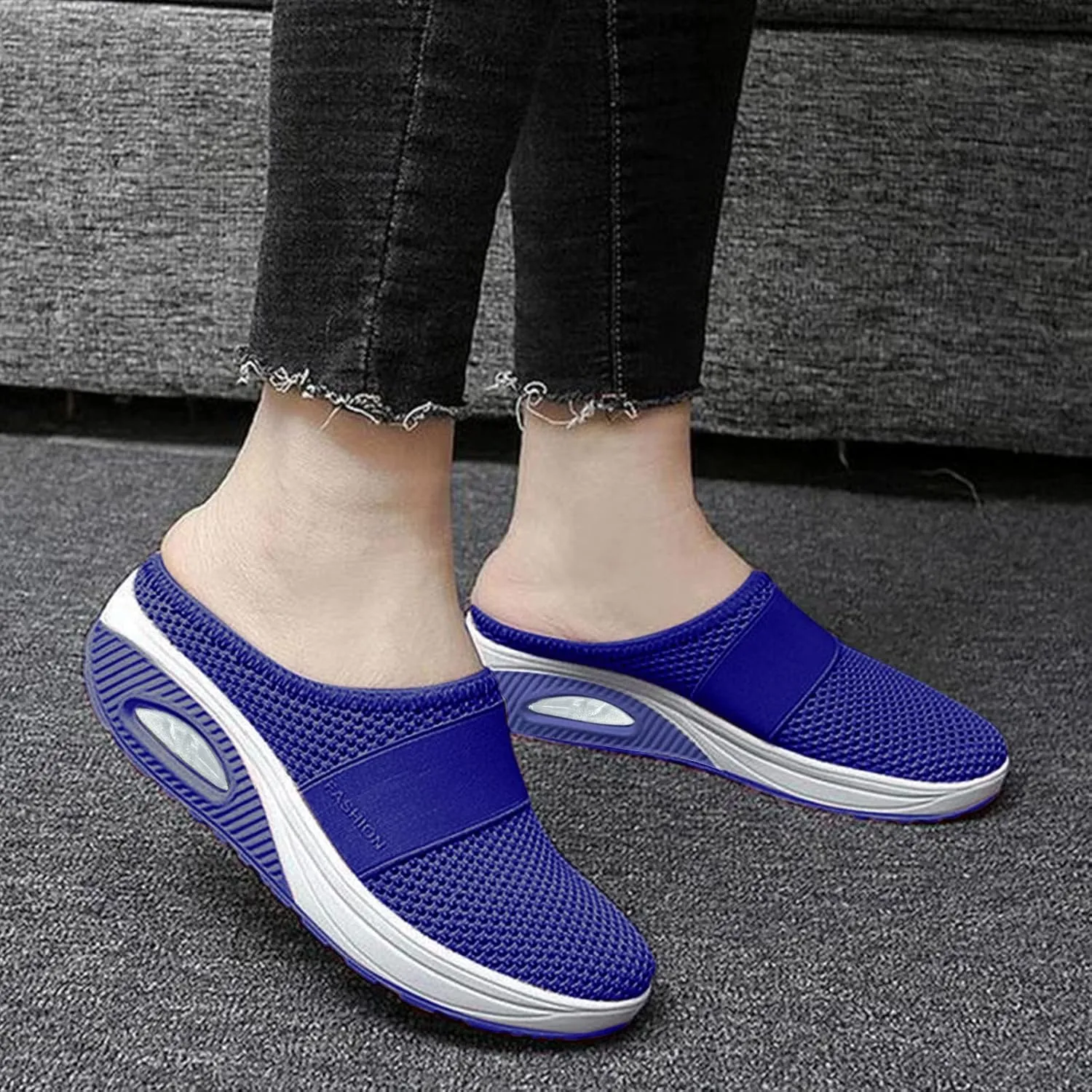 Womens Tennis Slipper Sneakers Breathable Fitness Shoes Slingback Lightweight Running Shoes Casual Platform Gym Sports Slip-Ons Memory Foam Orthopedic Wedges