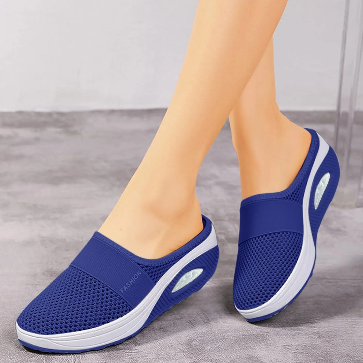 Womens Tennis Slipper Sneakers Breathable Fitness Shoes Slingback Lightweight Running Shoes Casual Platform Gym Sports Slip-Ons Memory Foam Orthopedic Wedges