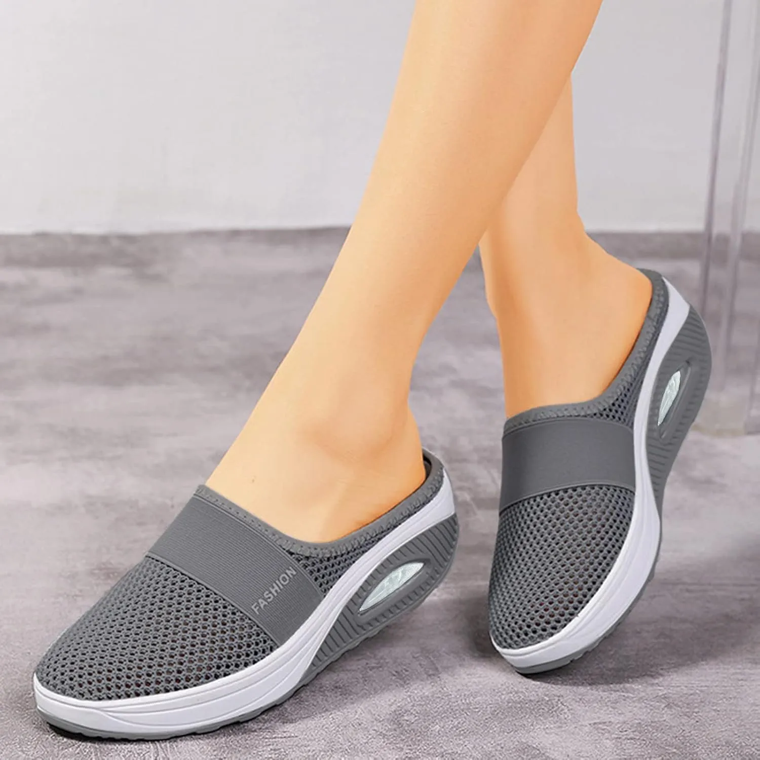 Womens Tennis Slipper Sneakers Breathable Fitness Shoes Slingback Lightweight Running Shoes Casual Platform Gym Sports Slip-Ons Memory Foam Orthopedic Wedges