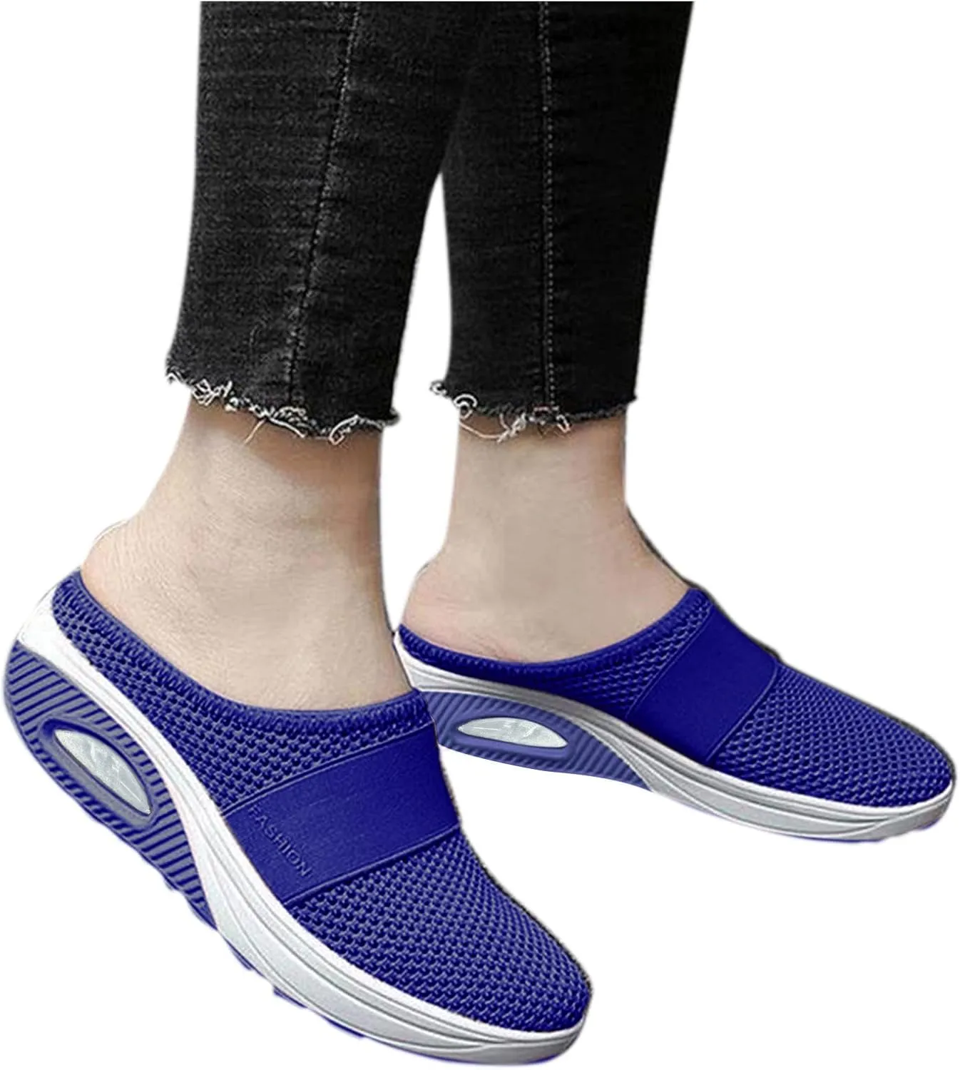 Womens Tennis Slipper Sneakers Breathable Fitness Shoes Slingback Lightweight Running Shoes Casual Platform Gym Sports Slip-Ons Memory Foam Orthopedic Wedges