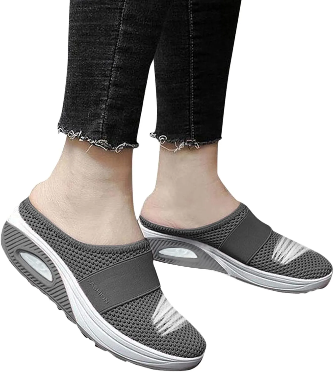 Womens Tennis Slipper Sneakers Breathable Fitness Shoes Slingback Lightweight Running Shoes Casual Platform Gym Sports Slip-Ons Memory Foam Orthopedic Wedges