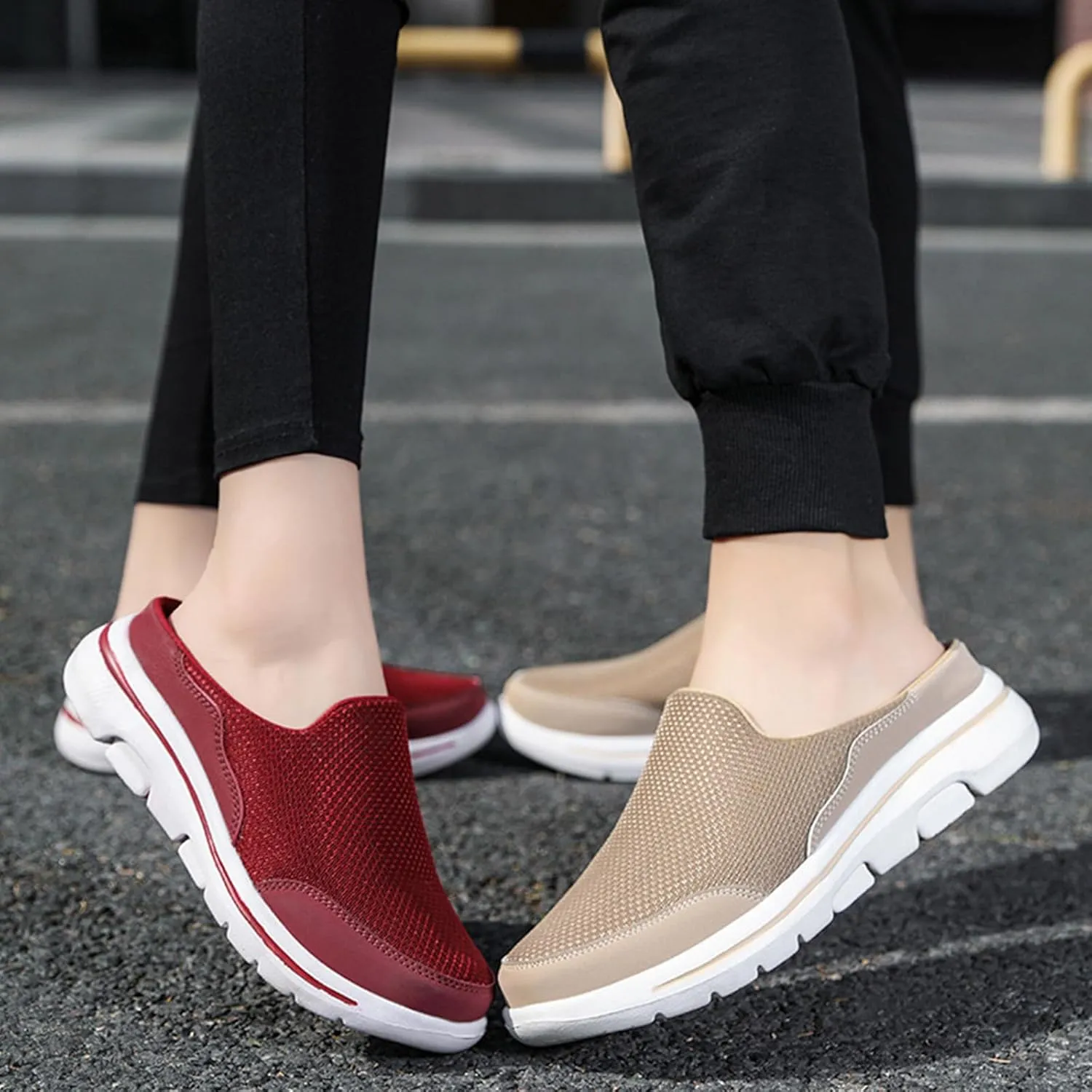 Womens Walking Shoes Mens Mules Open Back Slip On Shoes Comfortable Non-Slip Clogs reathable Lightweight Sport Sneakers Closed Toe Slippers
