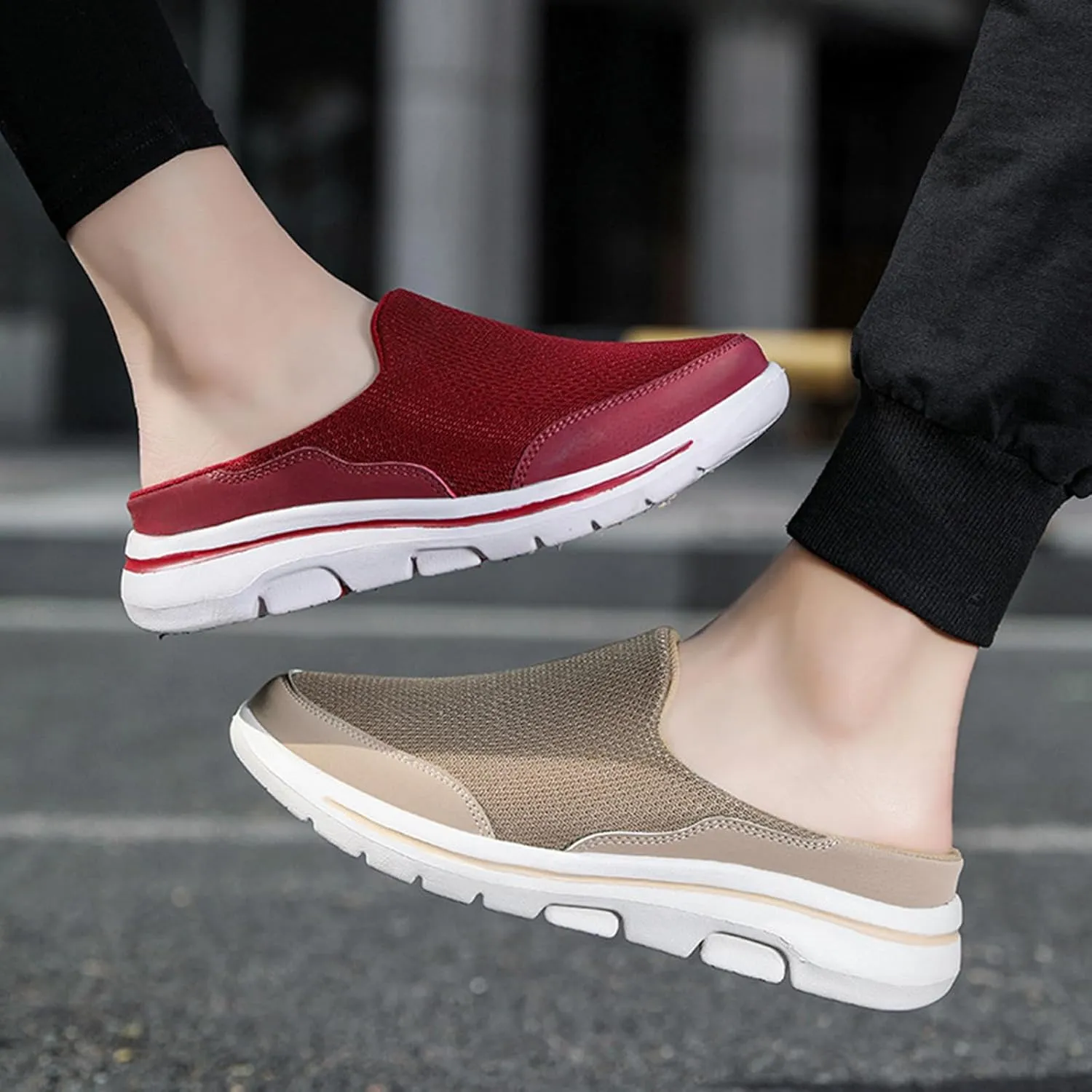 Womens Walking Shoes Mens Mules Open Back Slip On Shoes Comfortable Non-Slip Clogs reathable Lightweight Sport Sneakers Closed Toe Slippers